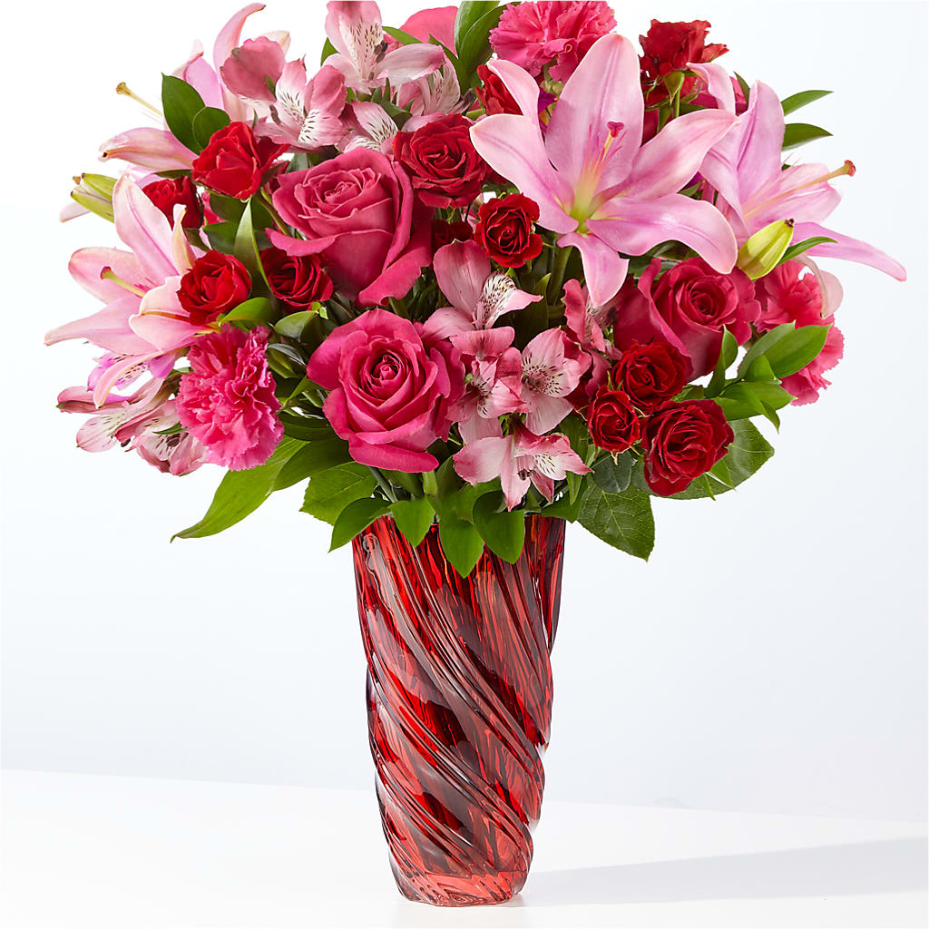 In Love Bouquet with Luxe Swirl Vase – MY LADY'S FLORIST, Westland MI