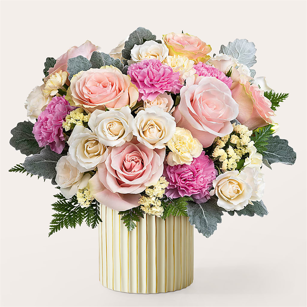 Blissful Moments Bouquet with Ivory Vase – MY LADY'S FLORIST, Westland MI