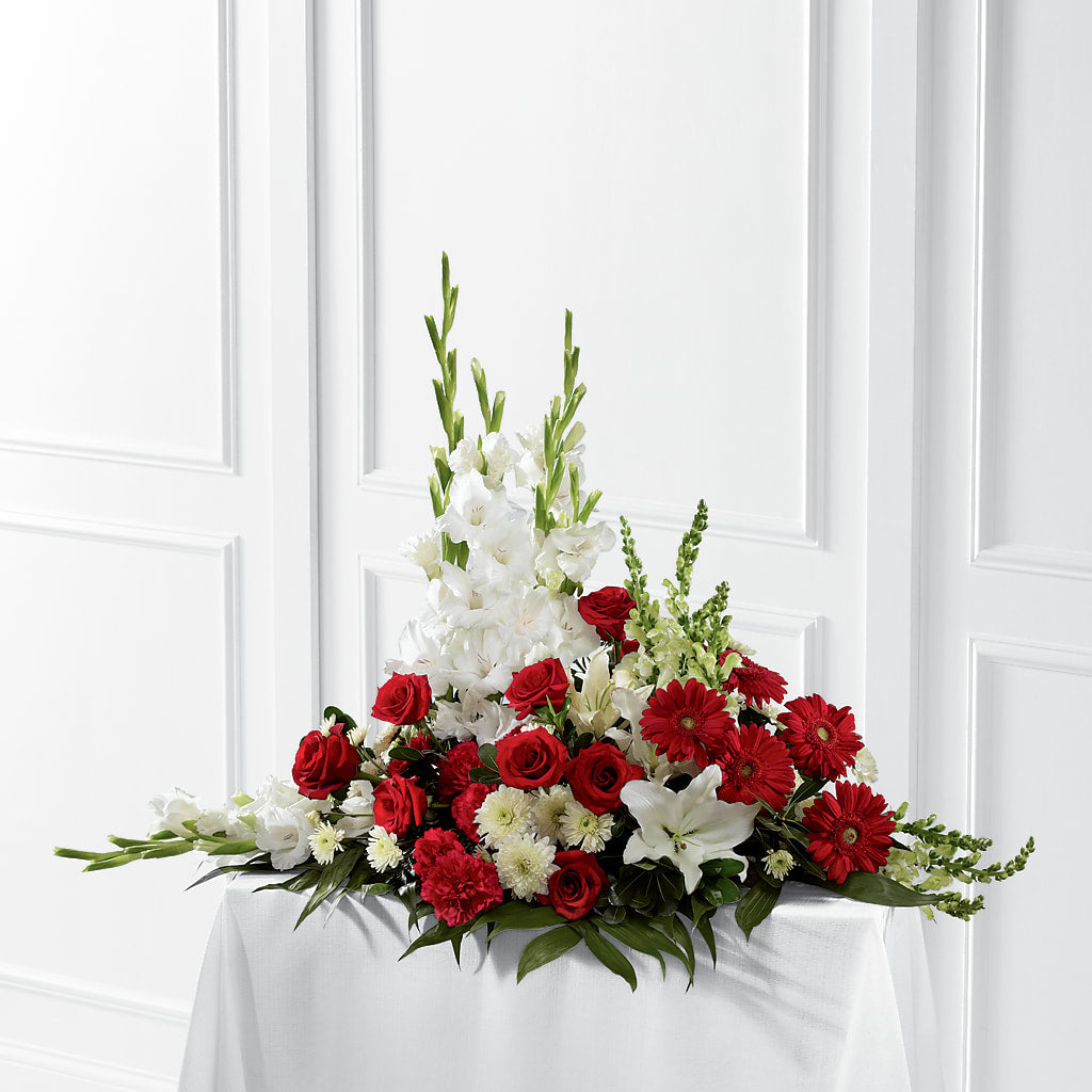 Crimson & White Arrangement – MY LADY'S FLORIST, Westland MI
