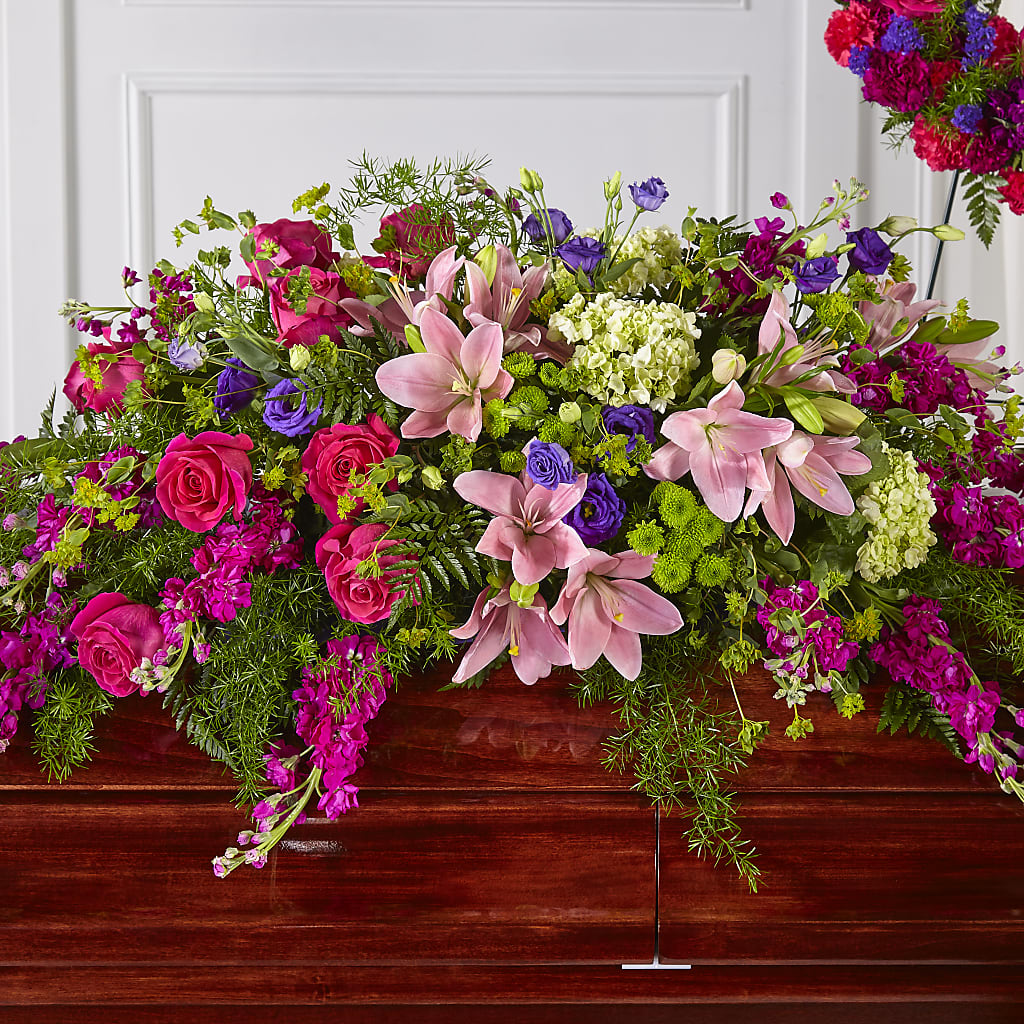 Radiant Tribute Casket Spray – MY LADY'S FLORIST, Westland MI