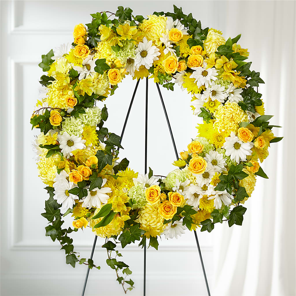 Golden Remembrance Wreath – MY LADY'S FLORIST, Westland MI