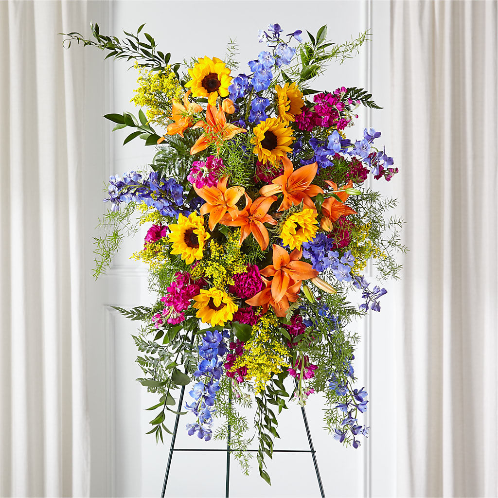 Sunlit Memories Standing Spray (Standard) – MY LADY'S FLORIST, Westland MI