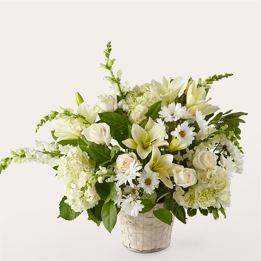 Ivory Elegance Floral Basket – MY LADY'S FLORIST, Westland MI