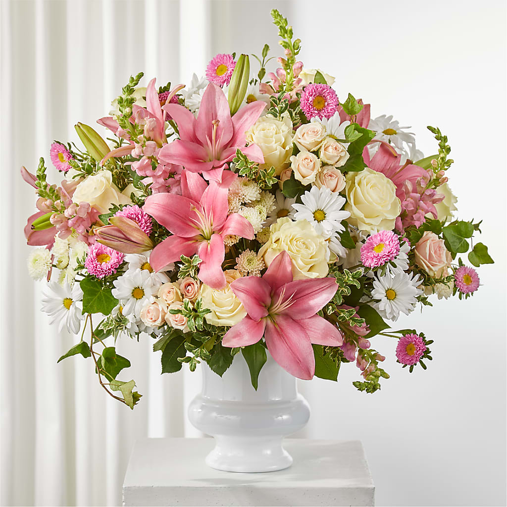Empathetic Blooms Urn Arrangement – MY LADY'S FLORIST, Westland MI