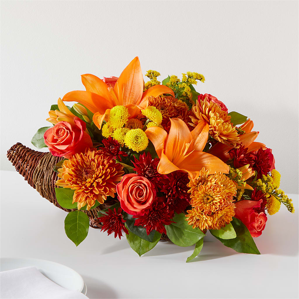 Bouquet of Blessings Cornucopia – MY LADY'S FLORIST, Westland MI