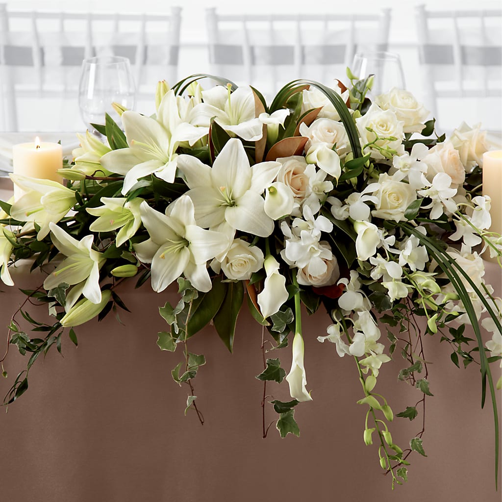 White Linen Arrangement – MY LADY'S FLORIST, Westland MI