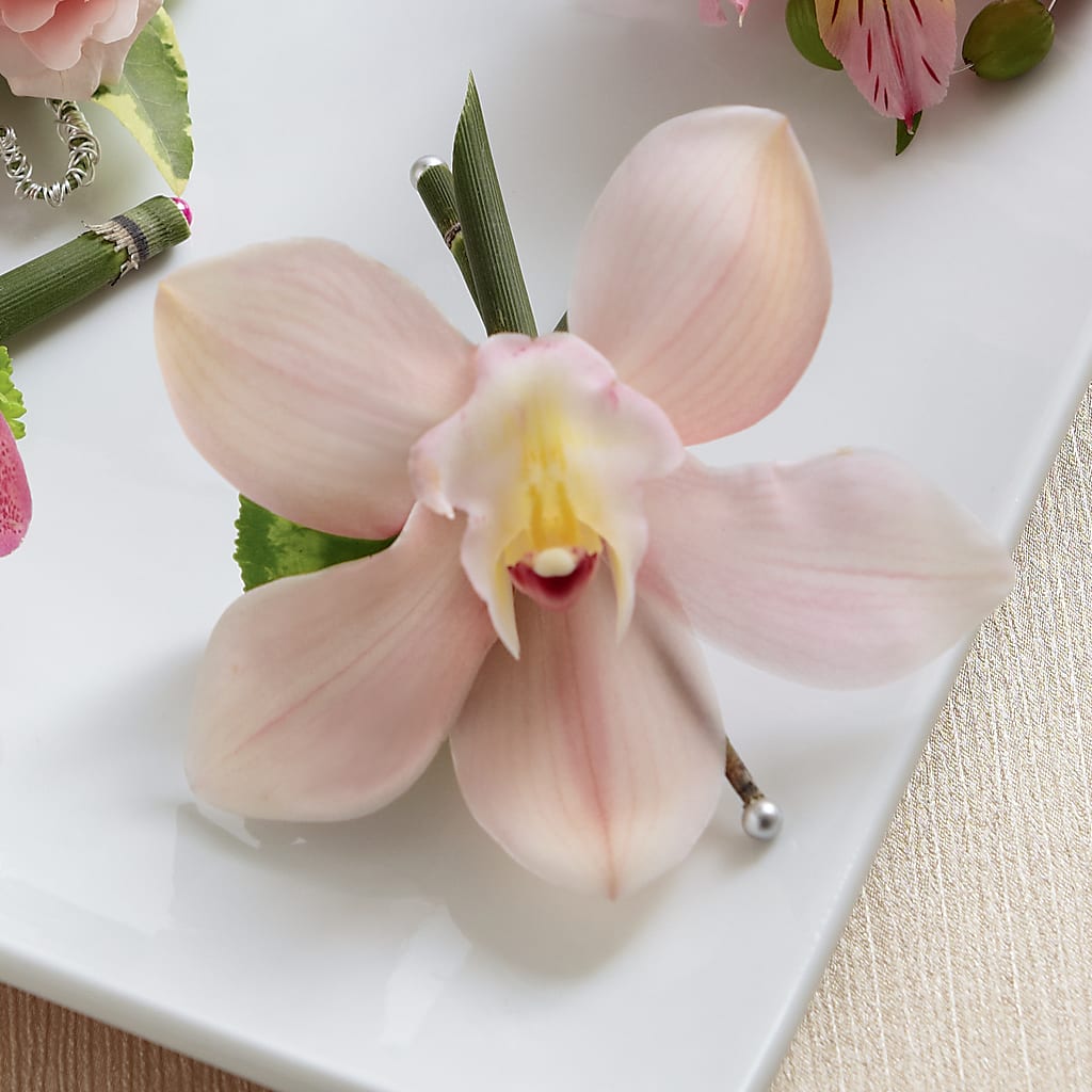 Pink Cymbidium Boutonniere – MY LADY'S FLORIST, Westland MI