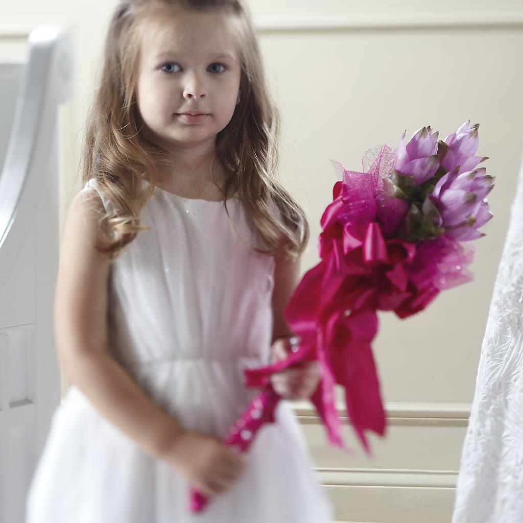 Sparkle Pink Flower Girl Bouquet – MY LADY'S FLORIST, Westland MI