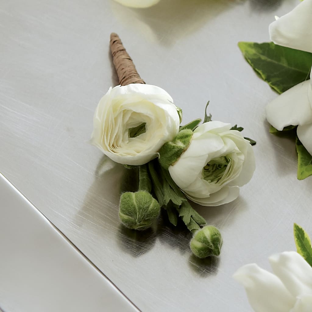White Ranunculus Boutonniere – MY LADY'S FLORIST, Westland MI