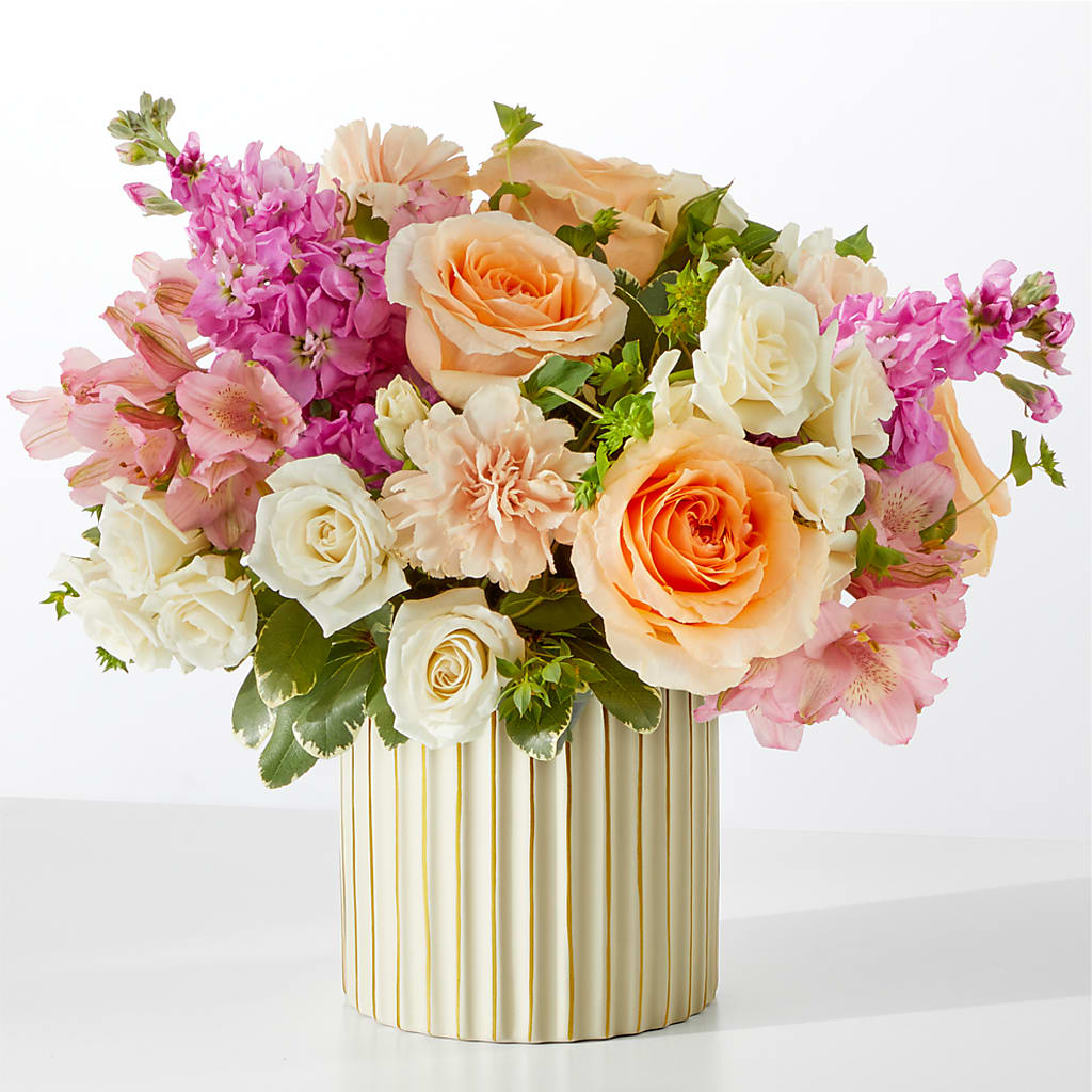 Bouquet Paradis avec Vase Ivoire