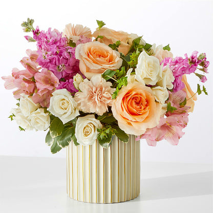Bouquet Paradis avec Vase Ivoire
