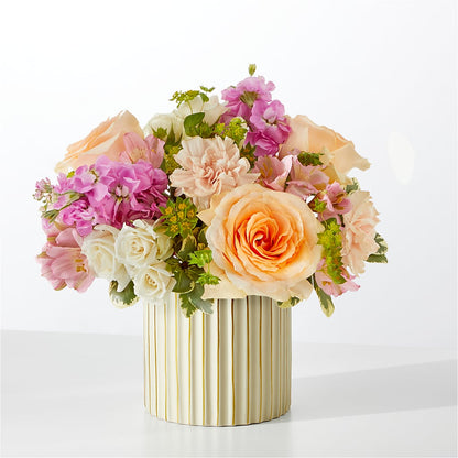 Bouquet Paradis avec Vase Ivoire